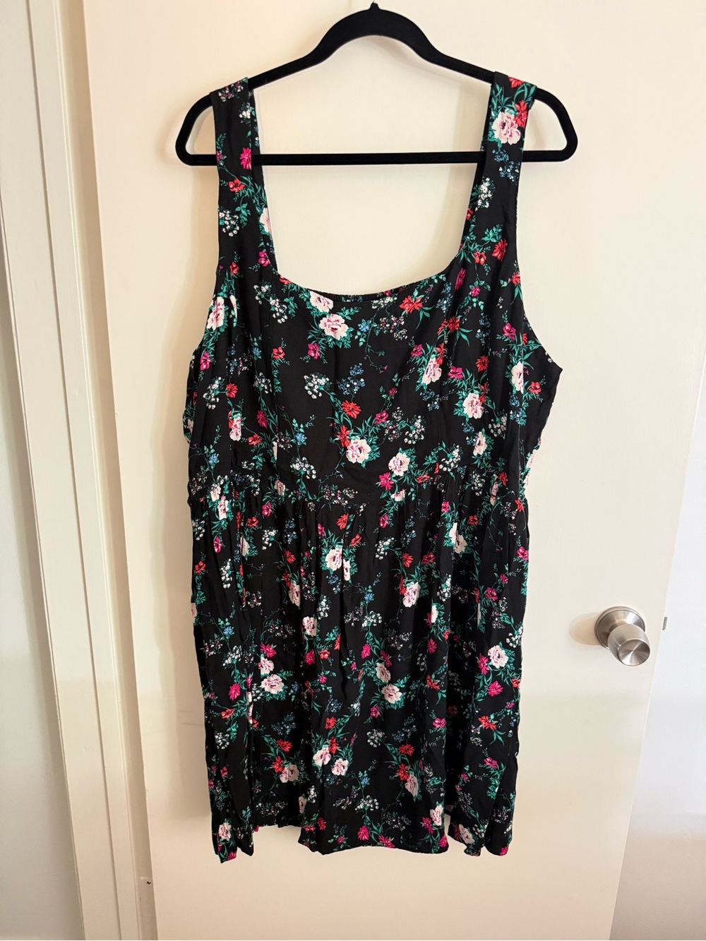 Old Navy Black Floral Off-Shoulder Dress